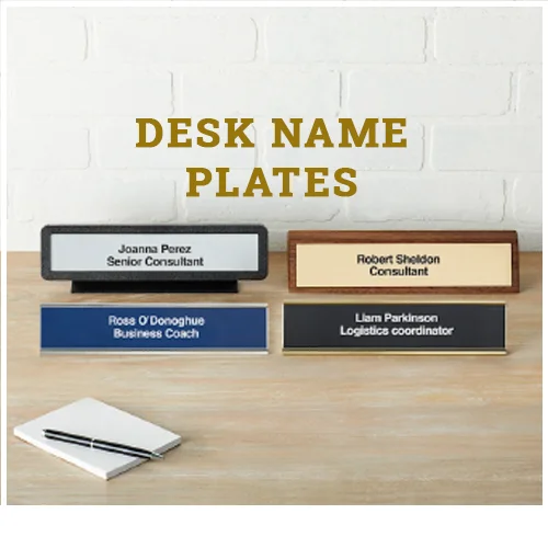 Personalized Desk Name Plate, Aluminum Profile, Regular Size