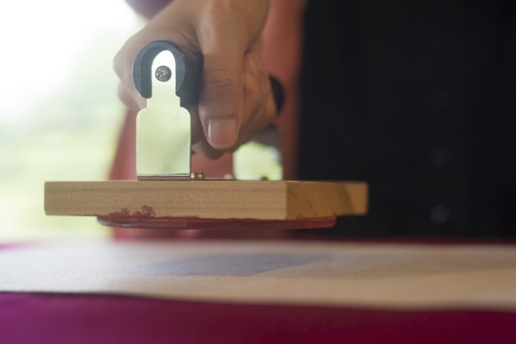 Rubber stamp printing