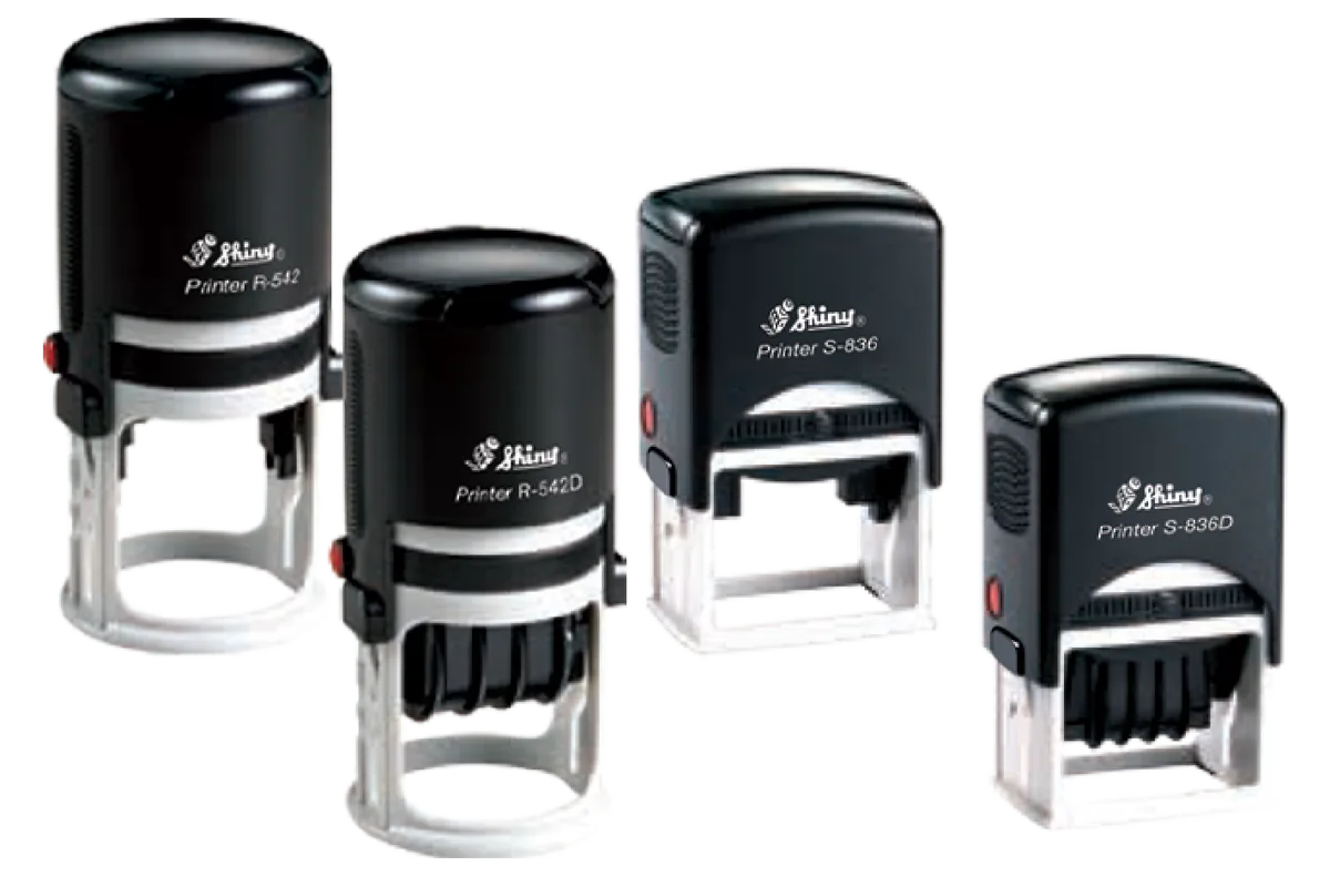 Self-inking rubber stamps